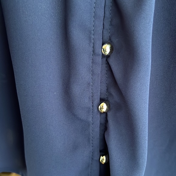 Navy Blouse with Gold buttons - Picture 3 of 3